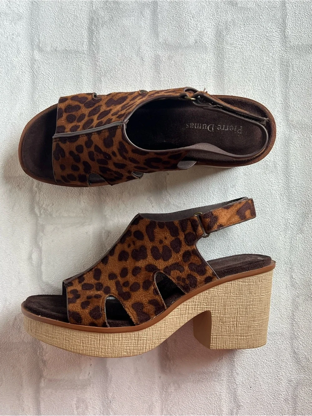 Pierre Dumas Leopard-Print Platform Slingback Sandals - Brown